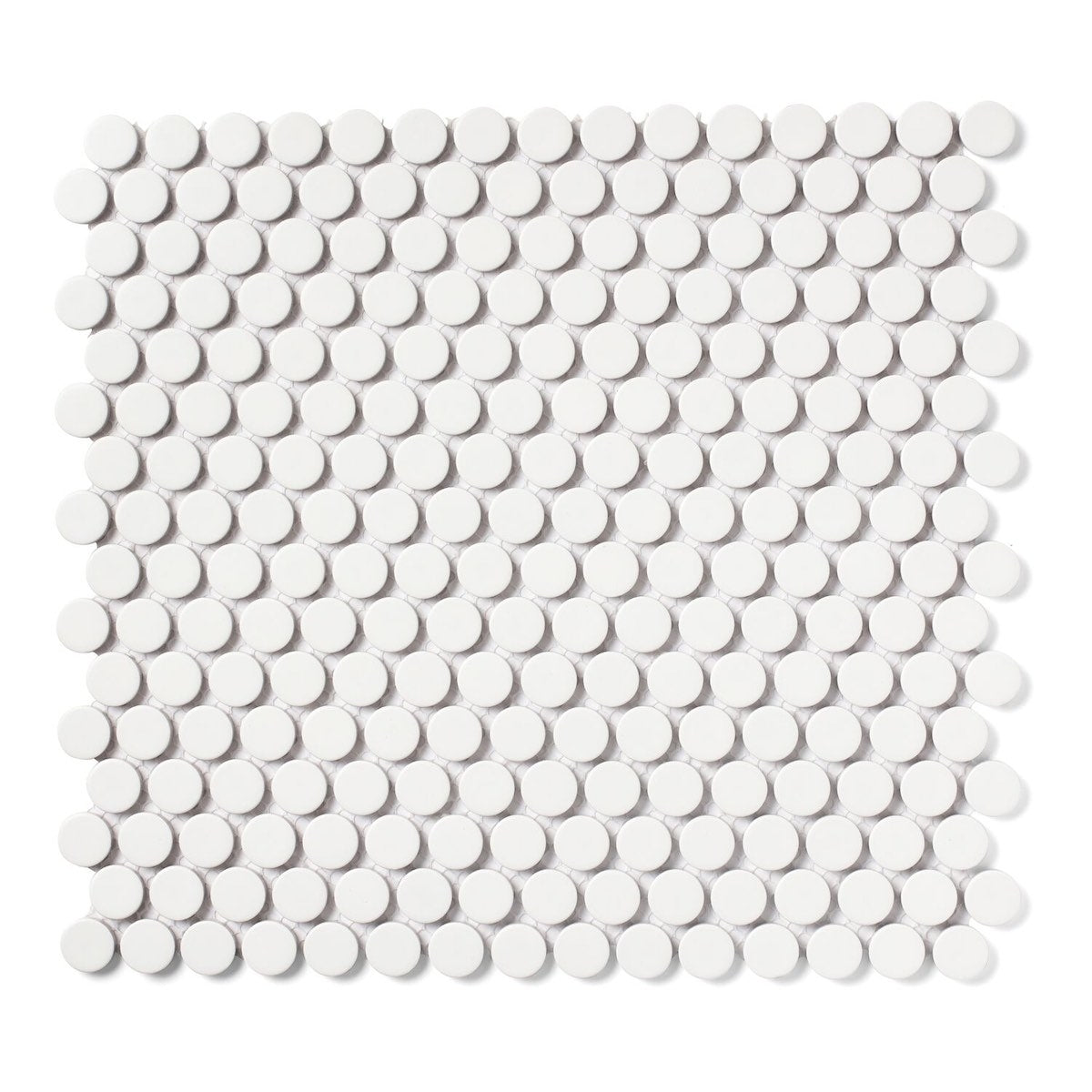 Penny White - Modern Round Mosaics for Kitchen & Bathroom Floor & Walls - 30 x 30 cm Sheet - Porcelain