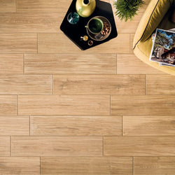 Alpine Ash - Rustic, Oak Wood Effect Porcelain Floor Tiles - 20 x 90 cm for Bathrooms, Kitchens & Hallways, Porcelain
