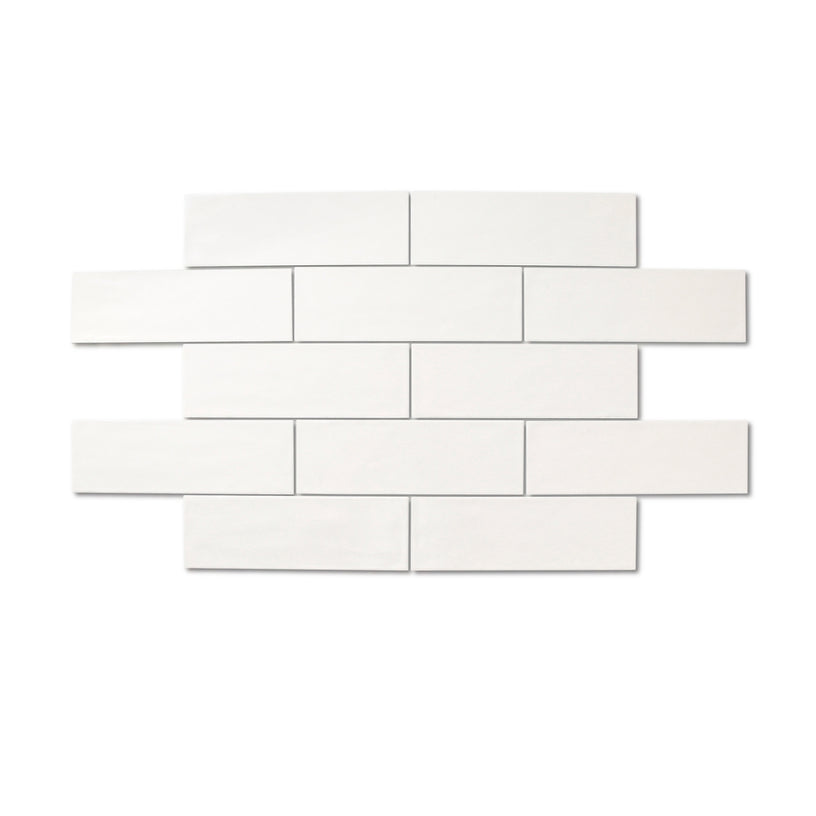 Dorset White - Modern Wall Tiles for Designer Kitchens & Bathrooms - 10 x 30 cm - Matt Ceramic