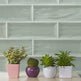 Ripples Green - Modern Gloss Wall Tiles for Kitchen Splashbacks & Bathrooms - 10 x 30 cm - Ceramic
