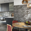Roxy Grey - Vintage Diamond Feature Wall Tiles for Kitchen Splashbacks & Bathrooms - 15 x 26 cm - Ceramic