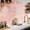 Roxy Pink - Vintage Diamond Feature Wall Tiles for Kitchen Splashbacks & Bathrooms - 15 x 26 cm - Ceramic