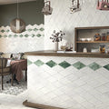 Roxy White - Diamond Feature Wall Tiles for Kitchen Splashbacks & Bathrooms - 15 x 26 cm - Ceramic