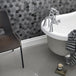 Fairmont Midnight Mosaic - Luxury, Black Marble Effect Tiles - 30 x 30 cm for Bathrooms, Kitchens, Walls & Floors, Stone