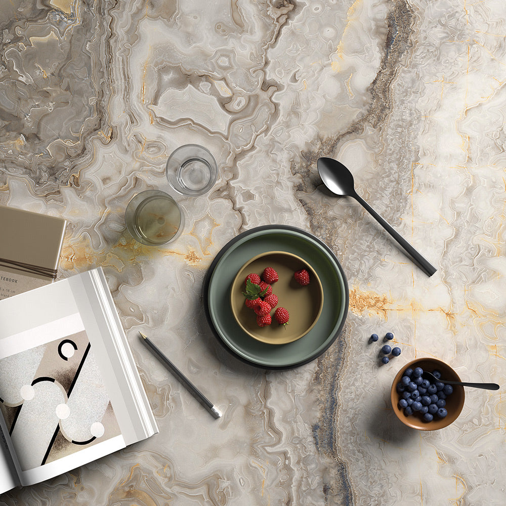 Savoy Oro - XL Luxury Polished Marble Wall & Floor Tiles - 60 x 120 cm for Bathrooms & Kitchens, Porcelain