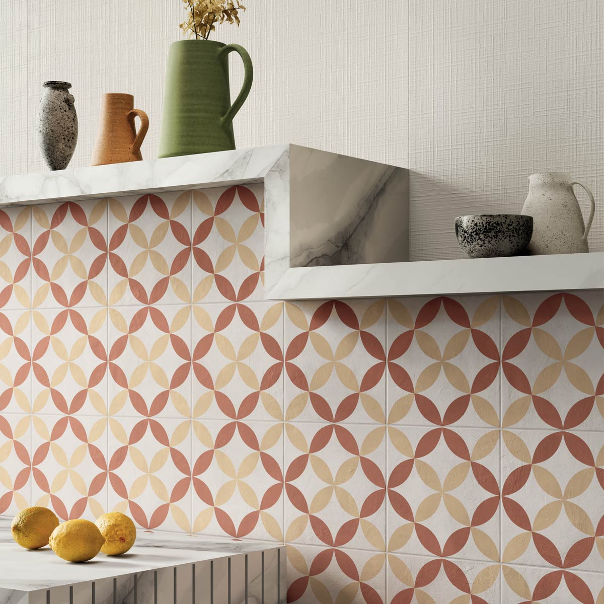 Sunset Astro - Geometric Patterned Wall & Floor Tiles for Kitchen Splashbacks & Bathroom Feature Walls - 20 x 20 cm - Porcelain