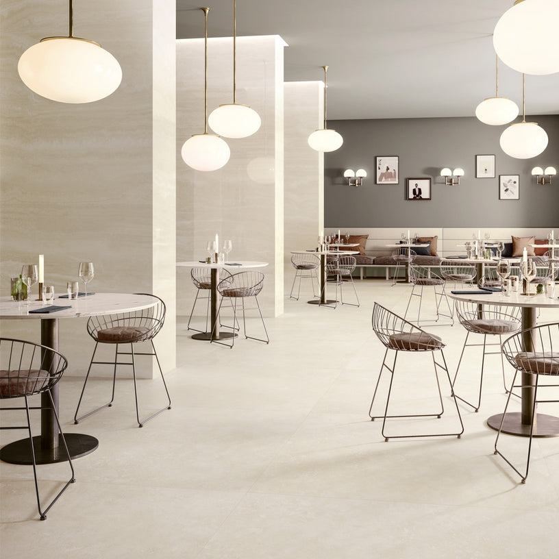 Tuscany Ivory - Modern Travertine Tiles for Kitchens, Bathrooms & Living Rooms - 60 x 60 cm Porcelain
