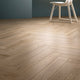 Woodwork Beige - Modern Herringbone Wood Effect Floor Tiles - 10 x 70 cm for Bathrooms, Kitchens & Hallways, Porcelain