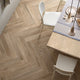 Woodwork Beige - Modern Herringbone Wood Effect Floor Tiles - 10 x 70 cm for Bathrooms, Kitchens & Hallways, Porcelain