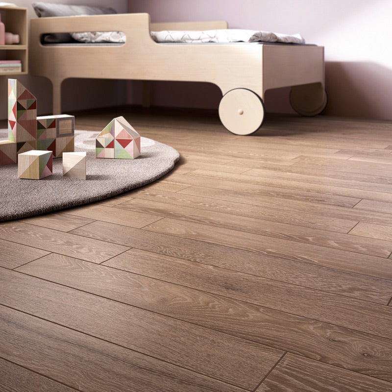 Woodwork Brown - Dark Oak Herringbone Wood Effect Floor Tiles - 10 x 70 cm for Bathrooms, Kitchens & Hallways, Porcelain
