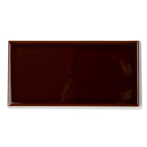 Albert's Chestnut Brown - Gloss, Crackle Glaze Victorian Wall Tiles - 7.5 x 15 cm for Bathrooms, Kitchens & Fireplaces, Ceramic