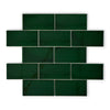 Albert's Racing Green - Gloss, Crackle Glaze Victorian Wall Tiles - 7.5 x 15 cm for Bathrooms, Kitchens & Fireplaces, Ceramic