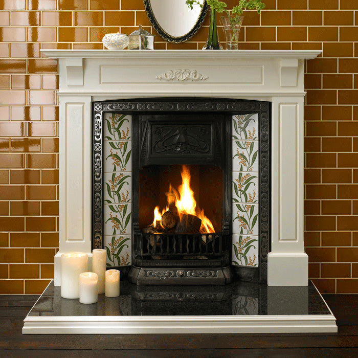 Albert's Mustard Yellow - Gloss, Crackle Glaze Victorian Wall Tiles - 7.5 x 15 cm for Bathrooms, Kitchens & Fireplaces, Ceramic