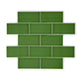 Albert's Olive Green - Gloss, Crackle Glaze Victorian Wall Tiles - 7.5 x 15 cm for Bathrooms, Kitchens & Fireplaces, Ceramic