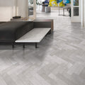 Velvet Grey - Herringbone Stone Floor & Wall Tiles for Kitchens & Bathrooms - 7.5 x 30 cm Porcelain