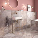 Vogue PInk - XL Pink Onyx Marble Wall & Floor Tiles - 60 x 120 cm for Bathrooms & Kitchens - Polished Porcelain