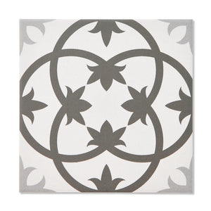 Saigon Dark - Black & White Patchwork Encasutic Floor Tiles for Kitchens & Bathrooms - 16.5 x 16.5 cm - Porcelain