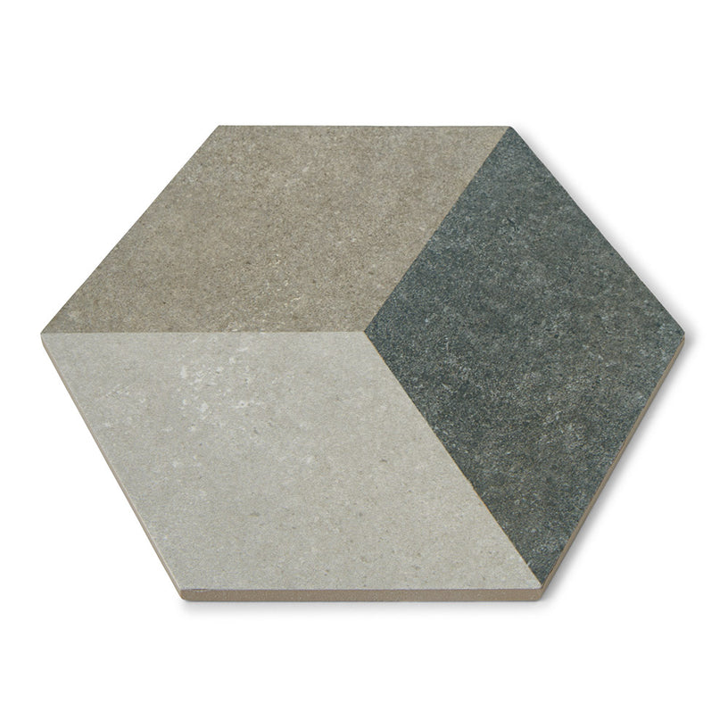 Transit Decor - Grey Hexagon Floor & Wall Tiles for Kitchen Splashbacks, Bathrooms & Hallways - 22 x 25 cm