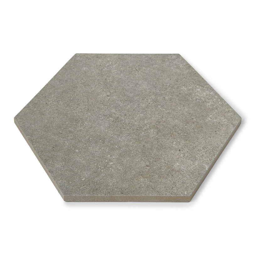 Transit Grey - Hexagon Floor & Wall Tiles for Kitchen Splashbacks, Bathrooms & Hallways - 22 x 25 cm