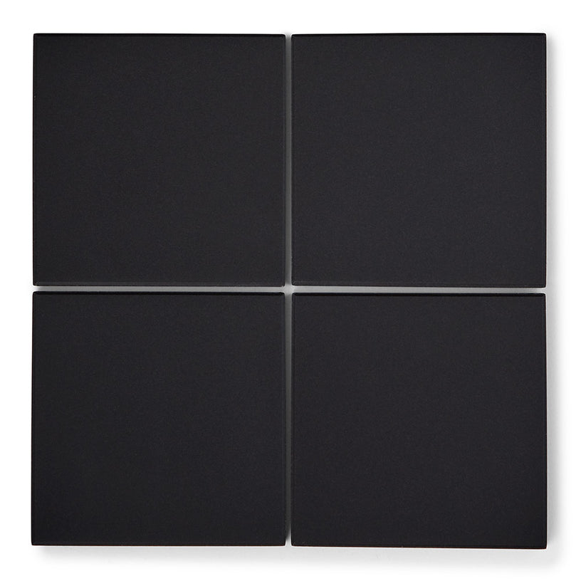 Victorian Black - 10 x 10 cm Floor Tiles for Garden Paths, Kitchens, Bathrooms & Hallways - Porcelain Black & White Checkered